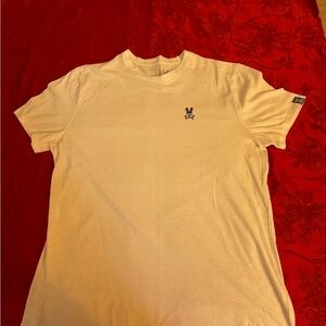 Psycho Bunny Cream Short Sleeve Tee with Navy Bunny Logo